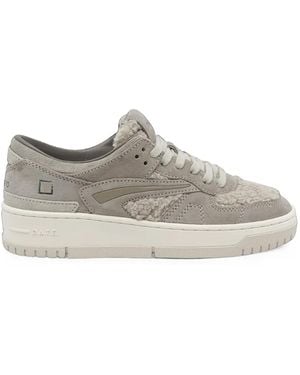 Date Torneo Shearling-Panel Sneakers - White