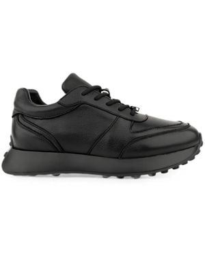 Linda Baumann Lace-Up Leather Trainers - Black