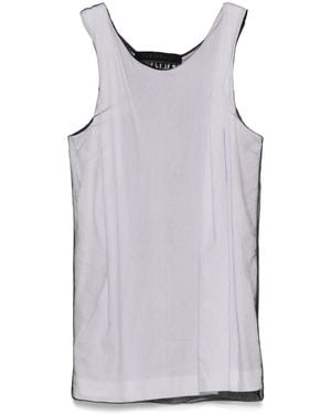 ALAINPAUL Mesh-Overlay Tank Top - Gray