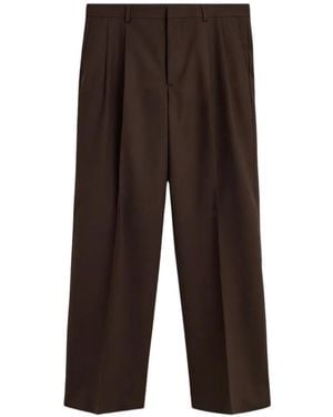 sunflower Pleated Wide-Leg Pants - Brown