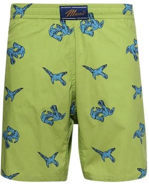 Marni Bird-Print Shorts - Green