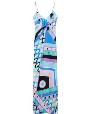 Emilio Pucci Mini-Jurk Met Vivara-Print - Blauw