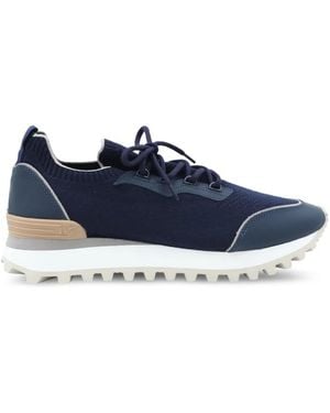 Eleventy Sneakers Mit Gestrickten Einsätzen - Blau