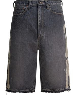 Kapital Shorts Met Franje En Applicatie - Grijs