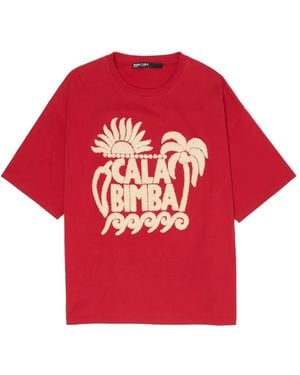 Bimba Y Lola Towelling-Logo T-Shirt - Red