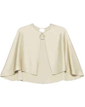 forte_forte Satin-Finish Cape-Style Top - Natural