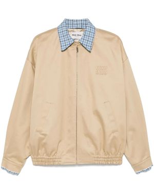 Miu Miu Cotton Chino Blouson Jacket - Natural