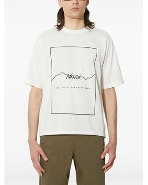 NANGA T-Shirt Met Ronde Hals En Grafische Print - Wit