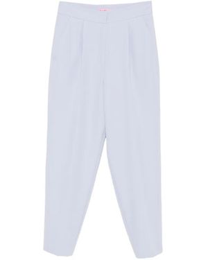 Carla G Pleated-Detail Tapered-Leg Pants - White