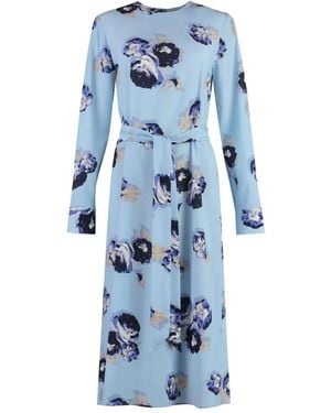 St. John Kleid mit Blumen-Print - Blau