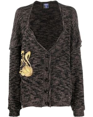 VITELLI Cardigan Con Ricamo - Nero