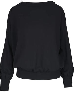 Akris Punto Ribbed Knit Trim Wool Sweater - Black