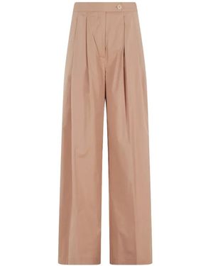 Semicouture Pantalon Camelia À Design Plissé - Natural