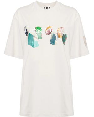 MSGM Fantastic Green Tシャツ - ホワイト