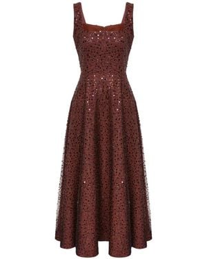 POST MERIDIEM Sequin-Embellished Maxi Dress - Brown