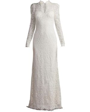 Tadashi Shoji Heiss Floral-Lace Gown - Grey