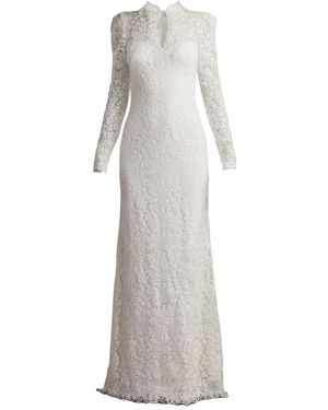 Tadashi Shoji Robe Longue Heiss En Dentelle À Fleurs - Gris