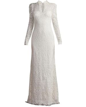 Tadashi Shoji Heiss Floral-Lace Gown - Gray