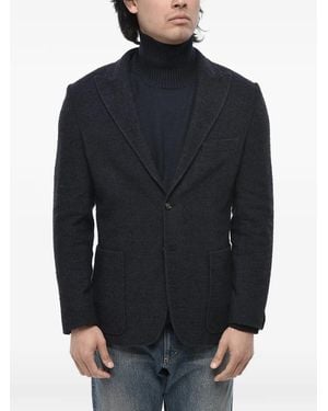 Paolo Pecora Single-Breasted Notched-Lapel Blazer - Blue