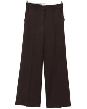 P.A.R.O.S.H. Pressed-Crease Wide-Leg Trousers - Brown