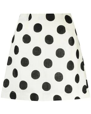 Cala De La Cruz Jupe Lulo En Lin À Pois - Noir