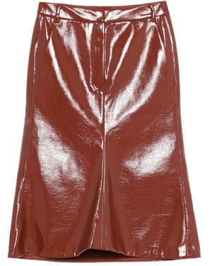 Tibi A-Line Midi Skirt - Red