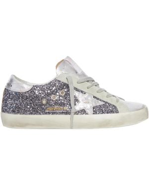 Golden Goose Super Star Lace-Up Sneakers - Gray