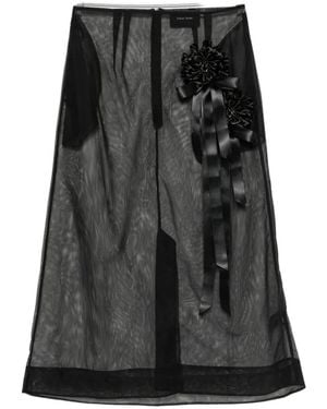 Simone Rocha Ribbon Rosette Ripple Skirt - Black