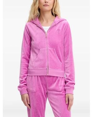 Juicy Couture Embroiderd-Logo Hoodie - Pink