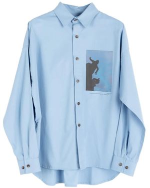 Societe Anonyme Final Act Photographic-Print Shirt - Blue