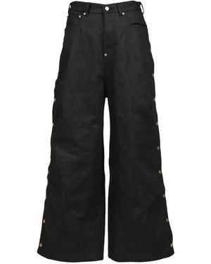 Rivet & Hide Side-Snap Baggy Jeans - Black
