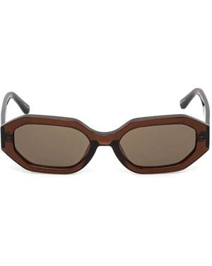 The Attico Gafas de sol con montura geométrica de x Linda Farrow - Marrón