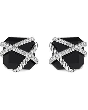 David Yurman Cable Wrap Sterlingsilber-Ohrstecker Mit Diamant 12Mm - Schwarz