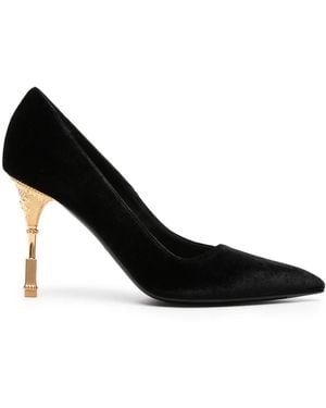 Balmain Moneta 100Mm Velvet Court Shoes - Black