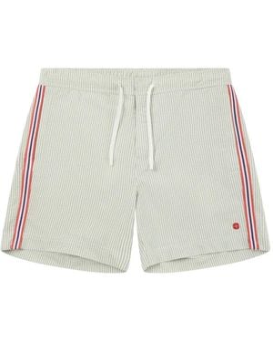 Amundsen Striped Seersucker Swim Shorts - White