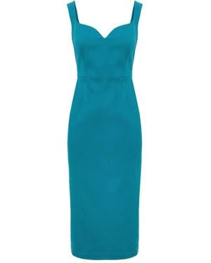 CuAnna Susie Sweetheart-Neck Midi Dress - Blue