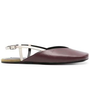 Ami Paris Leather Slingback Ballet Flats - White