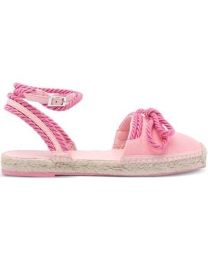 Mach & Mach Double Bow Riviera Espadrilles - Pink
