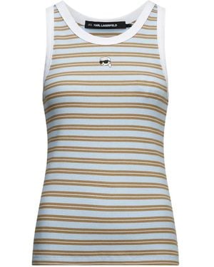 KARL LAGERFELD Ikon Striped Tank Top - Grey