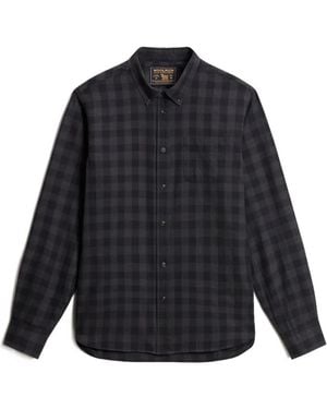 Woolrich Checked Button-Down Shirt - Black
