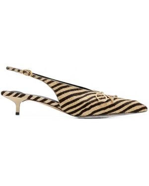 Jacquemus Zebra-Print Bow-Detail Pumps - Metallic