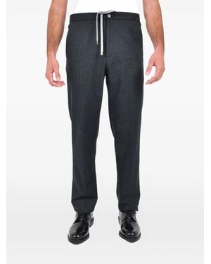 Boglioli Pinstripe drawstring trousers - Azul