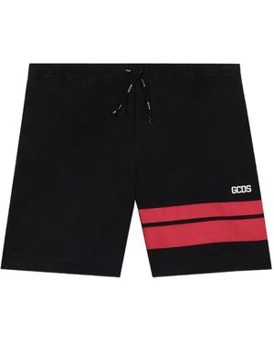 Gcds Striped Swim Shorts - Black
