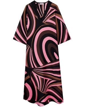 PUCCI Iride-Print Silk Kaftan - White