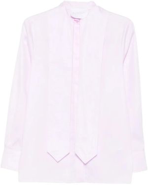 Dondup Pussy-Bow Long-Sleeve Shirt - White