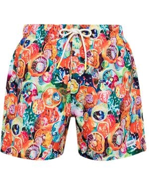 Boardies Abstract-Print Swim Shorts - Red