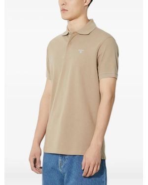 Barbour Poloshirt Met Geborduurd Logo - Naturel