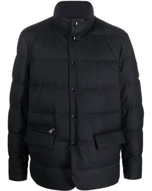 Woolrich Logo-Patch Padded Coat - Blue