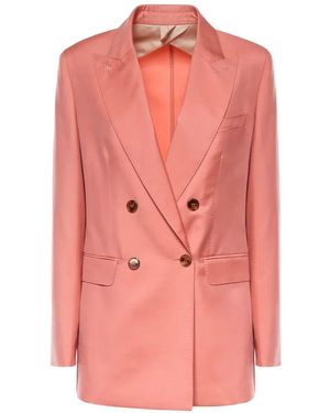 Max Mara Double-Breasted Peak-Lapel Blazer - Pink
