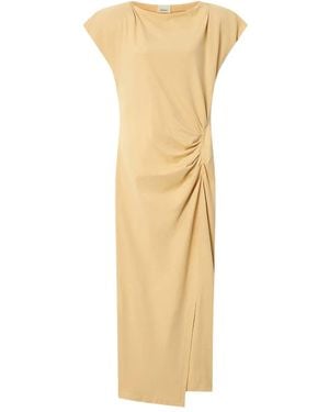 Isabel Marant Nadela Long Dress With Ruffles - Metallic